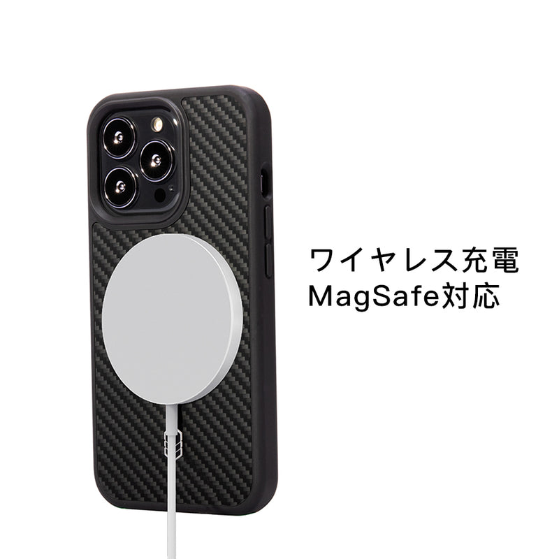 HOVERSHOCK 強化耐衝撃ファイバーiPhone13ケース – ステルスブラック プレート内蔵でMagSage対応