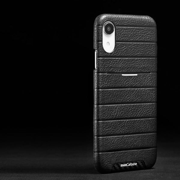 HOVERSKIN イタリアンレザーiPhone XR保護ケース - ブラック