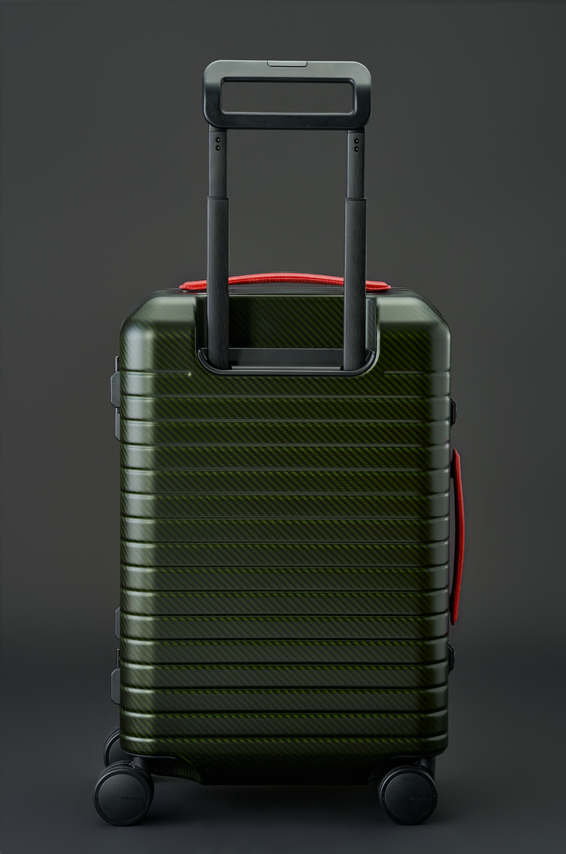BLACKDIAMOND Red Editionカーボンファイバーラゲッジ — アルミフレームとレザーハンドル付きレーシンググリーン