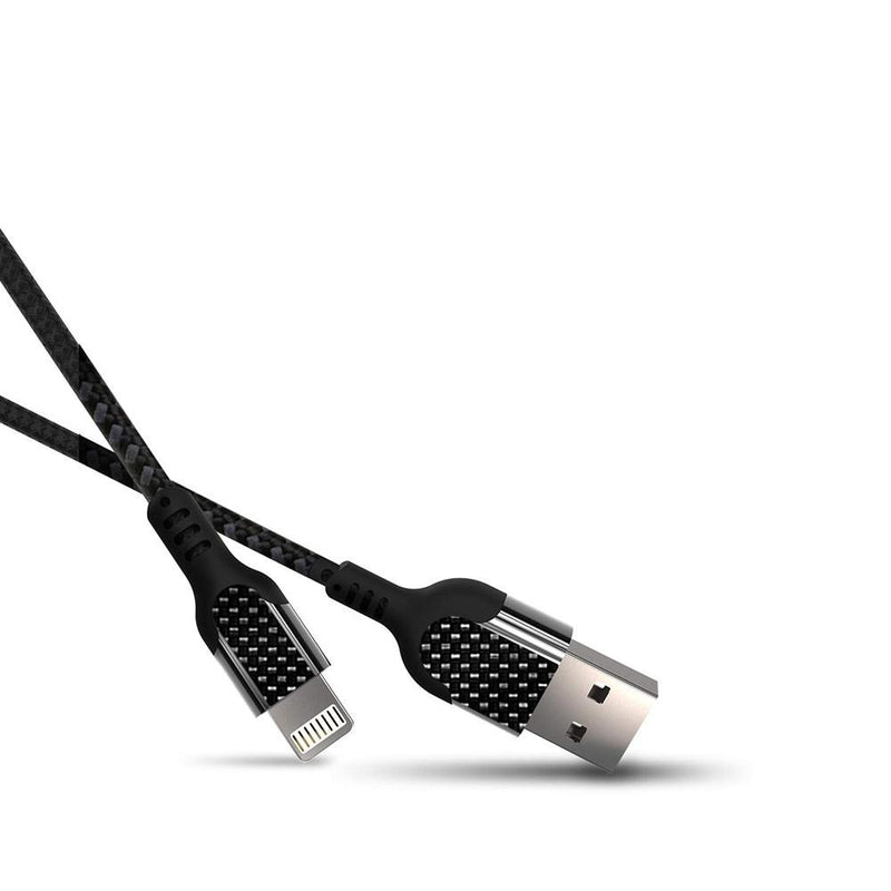 カーボンファイバー USB-A Lightning 急速充電ケーブル